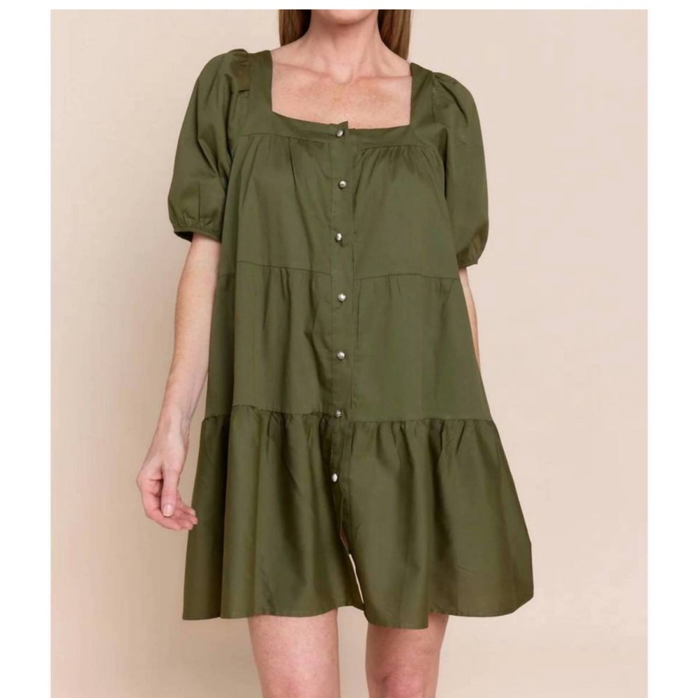 Sofia Collections ginevra mini dress in army green